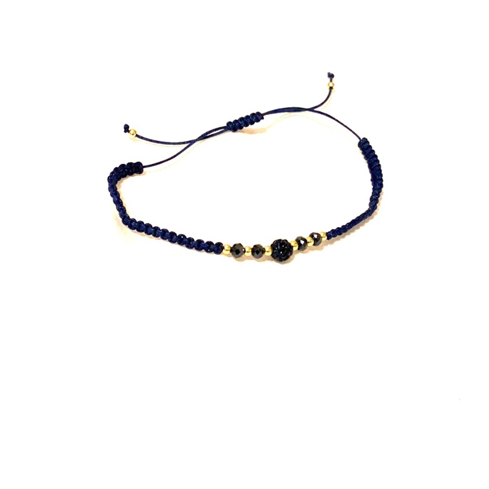 Fashion Jewelry Navy and Gold Color Bead Bracelet